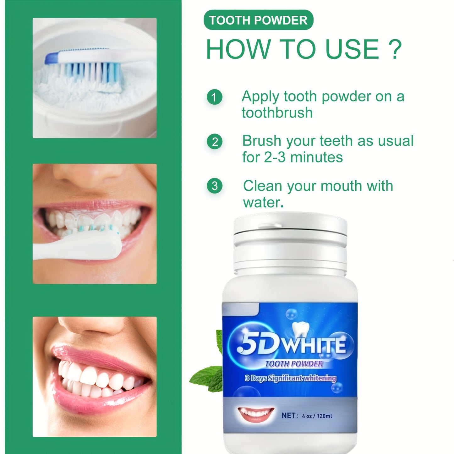 5D White Teeth Polishing Powder